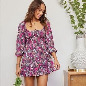 L*Space Butterfly Cassidy Coverup Ruched Mini Dress in Wings n Things